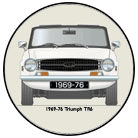 Triumph TR6 1969-76 White (disc wheels) Coaster 6